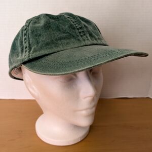 Vintage 90s Dad Hat Strap Back Adjustable Green Denim Retro KP Caps OSFM Hipster